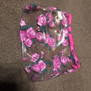 *6 for $10!* Rose Clear Vinyl Zip Up Pouch Bag Makeup Bag